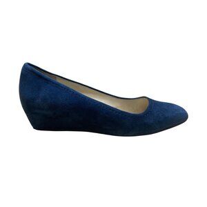 Vince Camuto Women’s Navy Suede Wedge Slip On Margarita Heeled Flats Size 6.5